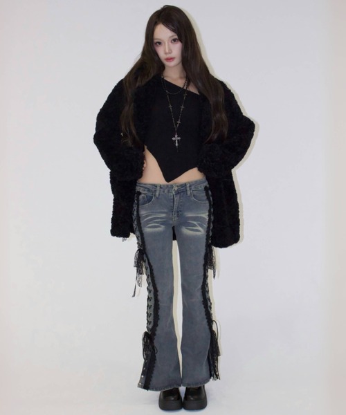 REINE NOIRE（レーヌノワール）の「black edge tops. / ブラックエッジトップス（Tシャツ/カットソー・レディース・ブラック・FREE）」の12枚目の写真