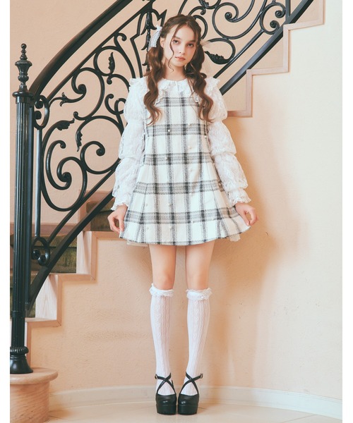 mellfy memory（メルフィーメモリー）の「Lacy lady pearl topping onepiece（ワンピース・レディース・ホワイト/ピンク・FREE）」の7枚目の写真