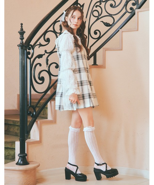 mellfy memory（メルフィーメモリー）の「Lacy lady pearl topping onepiece（ワンピース・レディース・ホワイト/ピンク・FREE）」の8枚目の写真