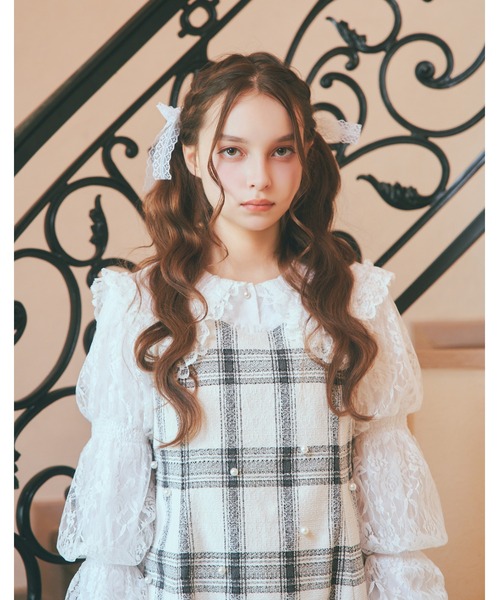 mellfy memory（メルフィーメモリー）の「Lacy lady pearl topping onepiece（ワンピース・レディース・ホワイト/ピンク・FREE）」の5枚目の写真