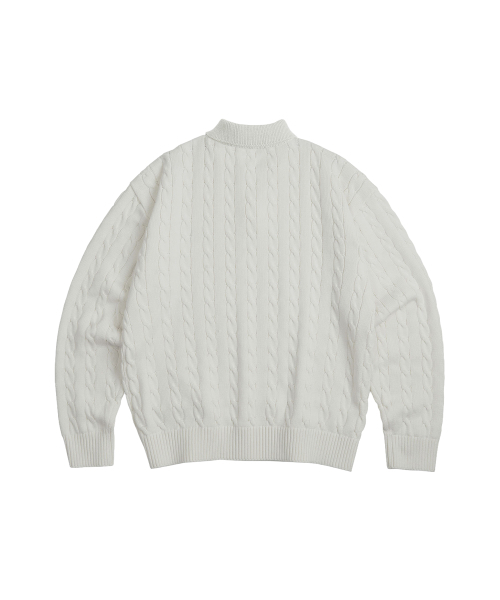 SECONDMONO（セカンドモノローグ）の「Heavyweight Cable Half Zip Knit [IVORY]_COOSKT042IVORY（ニット/セーター・レディース・その他・LARGE/SMALL/MEDIUM/X-SMALL）」の2枚目の写真