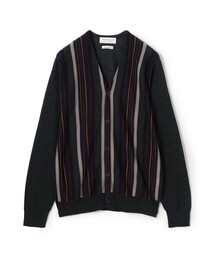 TOMORROWLAND tricot スーパーファインメリノウール ストライプVネックカーディガン S-WOOL