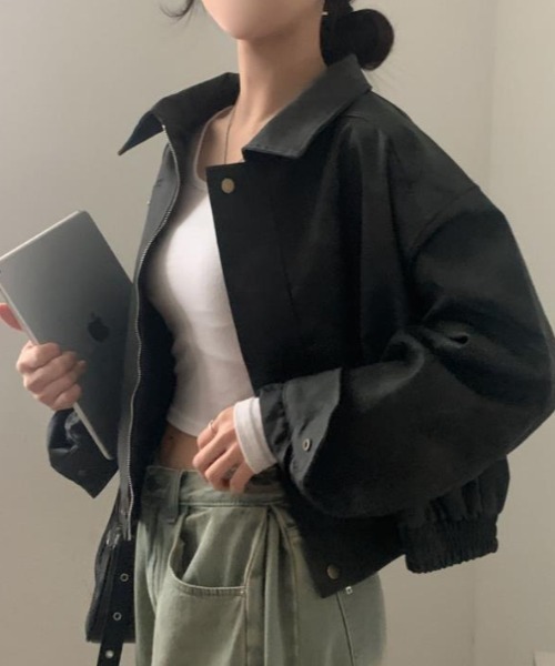 semplice（センプリチェ）の「ショートコート【韓国ファッション】（その他アウター・レディース・ブラウン/グレー・F）」の11枚目の写真