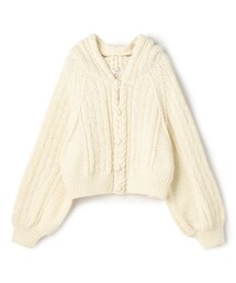 ハンドニット フーディーカーディガン