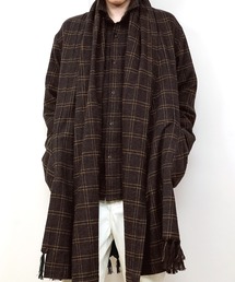 TROVE（トローヴ）の「TROVE / COTTON TWEED CHECK GOWN COAT（ノーカラーコート）」