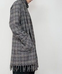TROVE（トローヴ）の「TROVE / COTTON TWEED CHECK GOWN COAT（ノーカラーコート）」