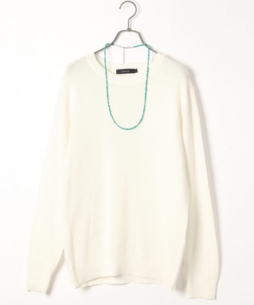 RAGEBLUE（レイジブルー）の「12ゲージキリカエパネルニット長袖/718152（ニット/セーター・メンズ・ネイビー/ホワイト・MEDIUM/LARGE）」の2枚目の写真