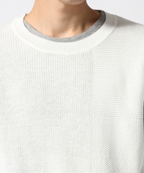 RAGEBLUE（レイジブルー）の「12ゲージキリカエパネルニット長袖/718152（ニット/セーター・メンズ・ネイビー/ホワイト・MEDIUM/LARGE）」の5枚目の写真