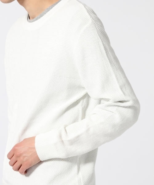 RAGEBLUE（レイジブルー）の「12ゲージキリカエパネルニット長袖/718152（ニット/セーター・メンズ・ネイビー/ホワイト・MEDIUM/LARGE）」の6枚目の写真