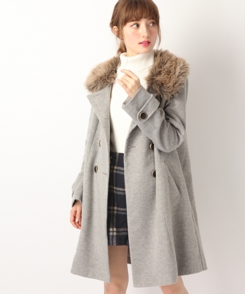 Heather（ヘザー）の「3WAYファーツキコート　723958（その他アウター・レディース・ホワイト×ブラック/グレー/ベージュ・FREE）」の3枚目の写真