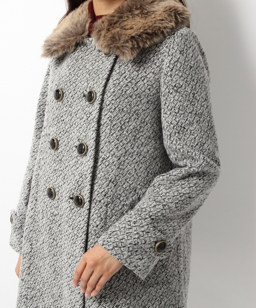 Heather（ヘザー）の「3WAYファーツキコート　723958（その他アウター・レディース・ホワイト×ブラック/グレー/ベージュ・FREE）」の8枚目の写真