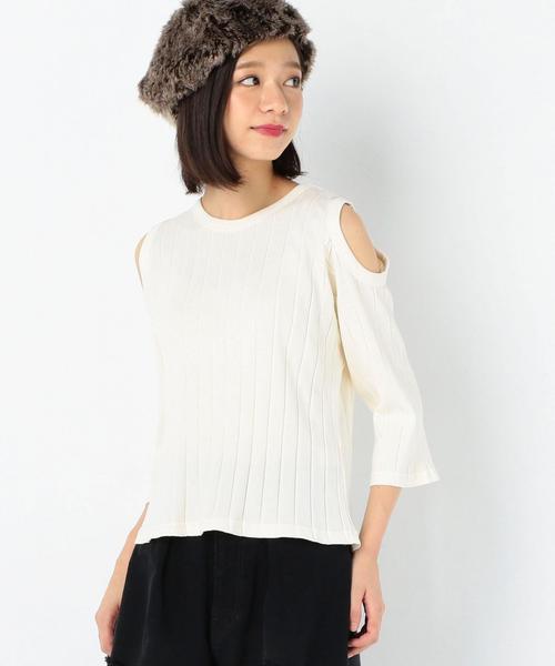 Another Edition（アナザーエディション）の「肩開きリブプルオーバー/AEBC ｶﾀｱｷ RIB PO◆（Tシャツ/カットソー・レディース・ホワイト/グレー/オレンジ・FREE）」の2枚目の写真