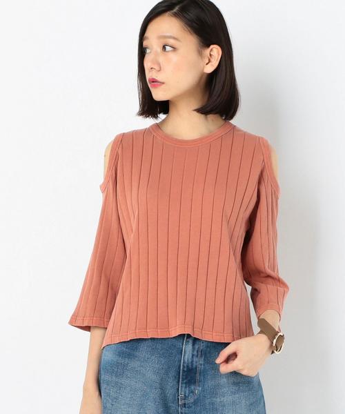 Another Edition（アナザーエディション）の「肩開きリブプルオーバー/AEBC ｶﾀｱｷ RIB PO◆（Tシャツ/カットソー・レディース・ホワイト/グレー/オレンジ・FREE）」の3枚目の写真