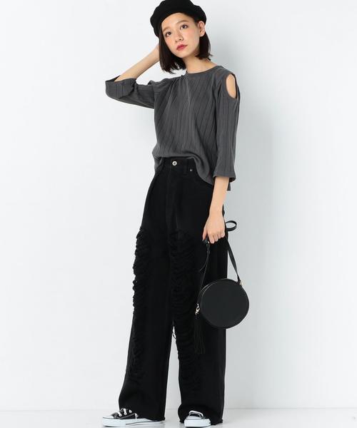 Another Edition（アナザーエディション）の「肩開きリブプルオーバー/AEBC ｶﾀｱｷ RIB PO◆（Tシャツ/カットソー・レディース・ホワイト/グレー/オレンジ・FREE）」の14枚目の写真