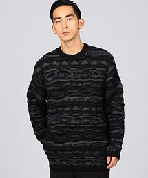 EN ROUTE | ENR 3Dパターンボーダーニット(ニット/セーター)