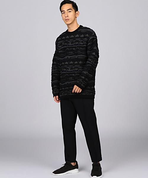 EN ROUTE（アンルート）の「ENR 3Dパターンボーダーニット◆（ニット/セーター・メンズ・グレー・1/2/3）」の5枚目の写真