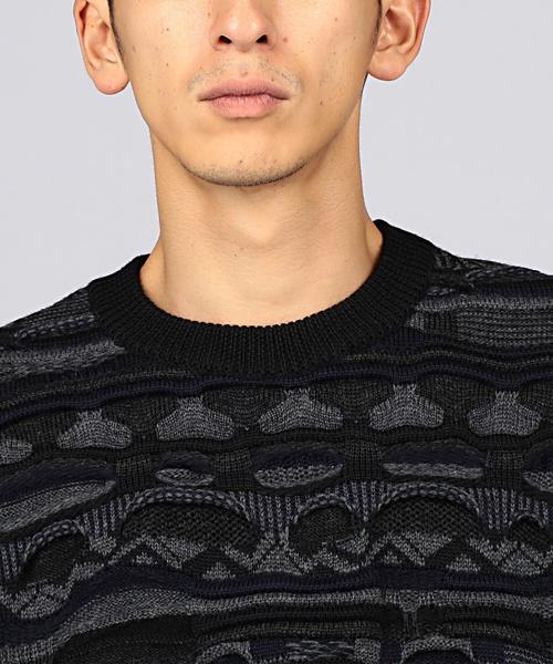 EN ROUTE（アンルート）の「ENR 3Dパターンボーダーニット◆（ニット/セーター・メンズ・グレー・1/2/3）」の6枚目の写真