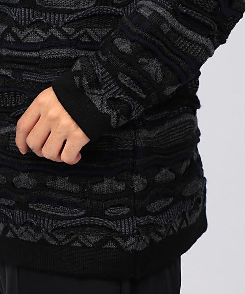 EN ROUTE（アンルート）の「ENR 3Dパターンボーダーニット◆（ニット/セーター・メンズ・グレー・1/2/3）」の7枚目の写真