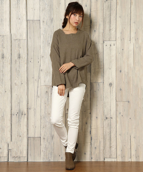 LBC（エルビーシー）の「コットンツイルスキニーパンツ   （その他パンツ・レディース・オリーブ/ネイビー/ブラック/ホワイト・MEDIUM/LARGE/SMALL）」の14枚目の写真