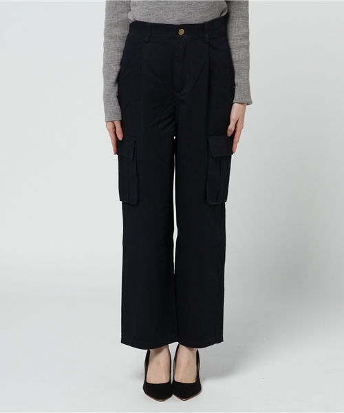 MERLOT（メルロー）の「コットンカーゴパンツ4875（カーゴパンツ・レディース・カーキ/ベージュ/ネイビー・FREE）」の4枚目の写真