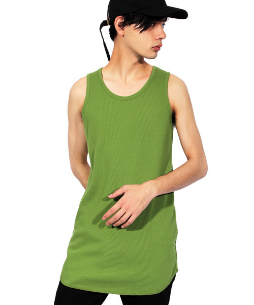 8(eight)(エイト)の「ワッフル ロング丈 タンクトップ サーマル(タンクトップ・メンズ・カーキ/ブラック/オレンジ系その他/グレー/ホワイト/ピンク・LARGE/MEDIUM)」の1枚目の写真