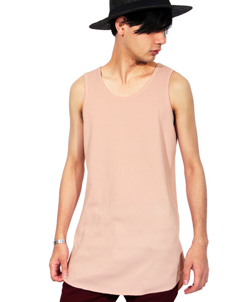 8(eight)(エイト)の「ワッフル ロング丈 タンクトップ サーマル(タンクトップ・メンズ・カーキ/ブラック/オレンジ系その他/グレー/ホワイト/ピンク・LARGE/MEDIUM)」の5枚目の写真