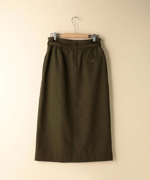 coen（コーエン）の「【手洗いできる】裏起毛ウエストベルトスカート（スカート・レディース・カーキ/ネイビー・MEDIUM/LARGE）」の4枚目の写真