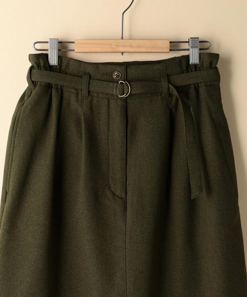 coen（コーエン）の「【手洗いできる】裏起毛ウエストベルトスカート（スカート・レディース・カーキ/ネイビー・MEDIUM/LARGE）」の5枚目の写真