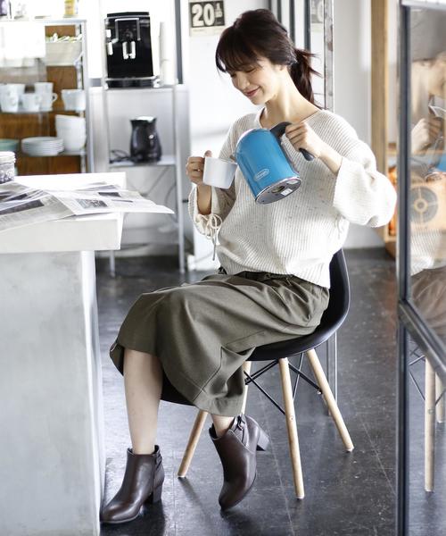 coen（コーエン）の「【手洗いできる】裏起毛ウエストベルトスカート（スカート・レディース・カーキ/ネイビー・MEDIUM/LARGE）」の17枚目の写真