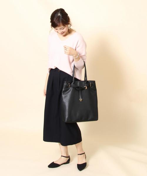 coen（コーエン）の「【手洗いできる】裏起毛ウエストベルトスカート（スカート・レディース・カーキ/ネイビー・MEDIUM/LARGE）」の12枚目の写真