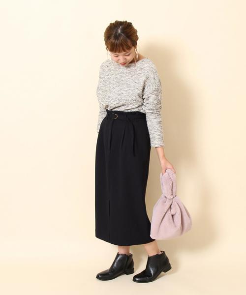 coen（コーエン）の「【手洗いできる】裏起毛ウエストベルトスカート（スカート・レディース・カーキ/ネイビー・MEDIUM/LARGE）」の21枚目の写真