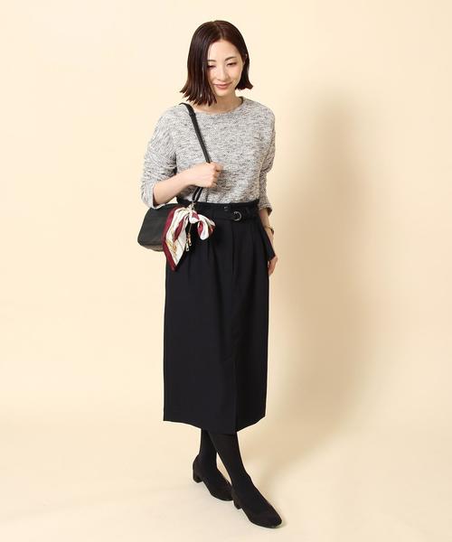 coen（コーエン）の「【手洗いできる】裏起毛ウエストベルトスカート（スカート・レディース・カーキ/ネイビー・MEDIUM/LARGE）」の22枚目の写真