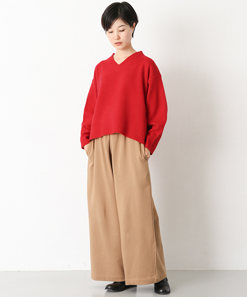 かぐれ（カグレ）の「オーバーニットプルオーバー（ニット/セーター・レディース・ベージュ/レッド/チャコールグレー・FREE）」の6枚目の写真