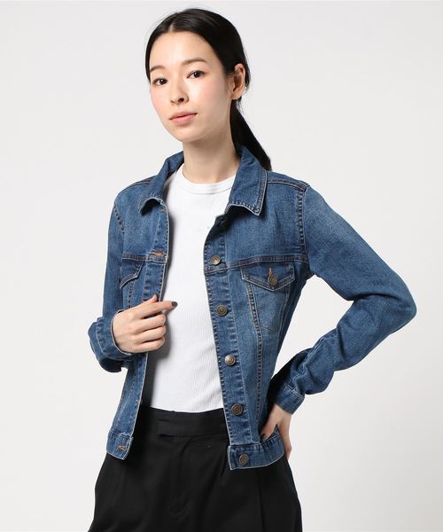 GeeRA(ジーラ)の「中空糸デニムGジャン(デニムジャケット・レディース・ネイビー/インディゴブルー/ブルー・SMALL/MEDIUM/LARGE/X-LARGE/XX-LARGE)」の8枚目の写真
