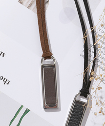 WEGO | WEGO/レザーウッドプレートネックレス(ネックレス)