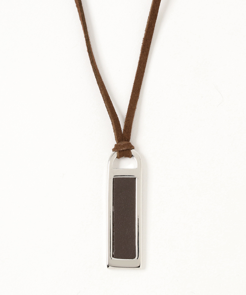 WEGO（ウィゴー）の「WEGO/レザーウッドプレートネックレス（ネックレス・メンズ・ブラック/ブラウン・FREE）」の5枚目の写真