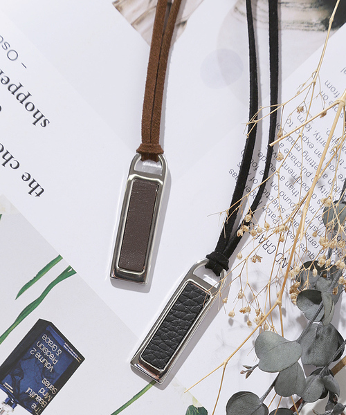 WEGO（ウィゴー）の「WEGO/レザーウッドプレートネックレス（ネックレス・メンズ・ブラック/ブラウン・FREE）」の7枚目の写真