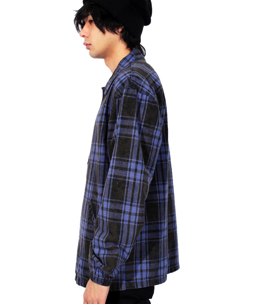 ８(eight)（エイト）の「チェック コーチジャケット ブルゾン（ブルゾン・メンズ・レッド/ブルー・MEDIUM/LARGE）」の5枚目の写真