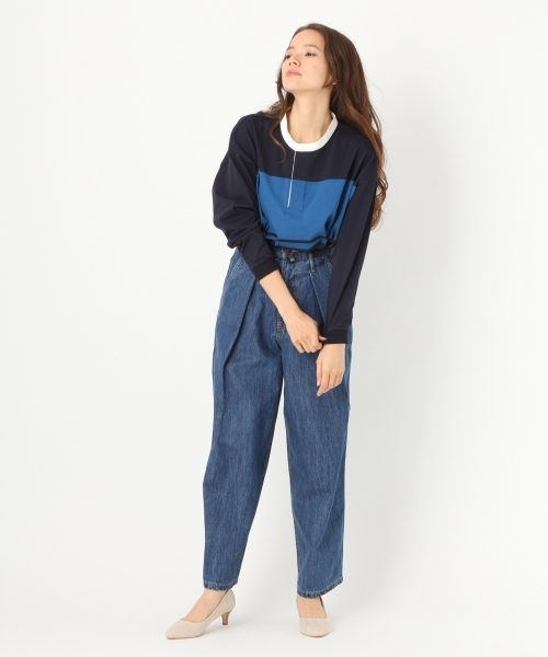 niko and...（ニコアンド）の「オリジナル空紡糸ボーダーラガーシャツ（Tシャツ/カットソー・レディース・ブラック/イエロー/レッド/ネイビー・LARGE/MEDIUM）」の18枚目の写真