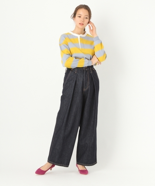 niko and...（ニコアンド）の「オリジナル空紡糸ボーダーラガーシャツ（Tシャツ/カットソー・レディース・ブラック/イエロー/レッド/ネイビー・LARGE/MEDIUM）」の17枚目の写真