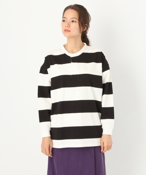 niko and...（ニコアンド）の「オリジナル空紡糸ボーダーラガーシャツ（Tシャツ/カットソー・レディース・ブラック/イエロー/レッド/ネイビー・LARGE/MEDIUM）」の15枚目の写真