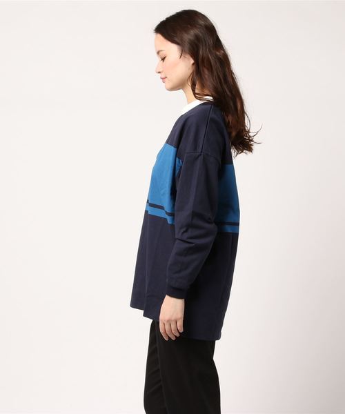 niko and...（ニコアンド）の「オリジナル空紡糸ボーダーラガーシャツ（Tシャツ/カットソー・レディース・ブラック/イエロー/レッド/ネイビー・LARGE/MEDIUM）」の6枚目の写真