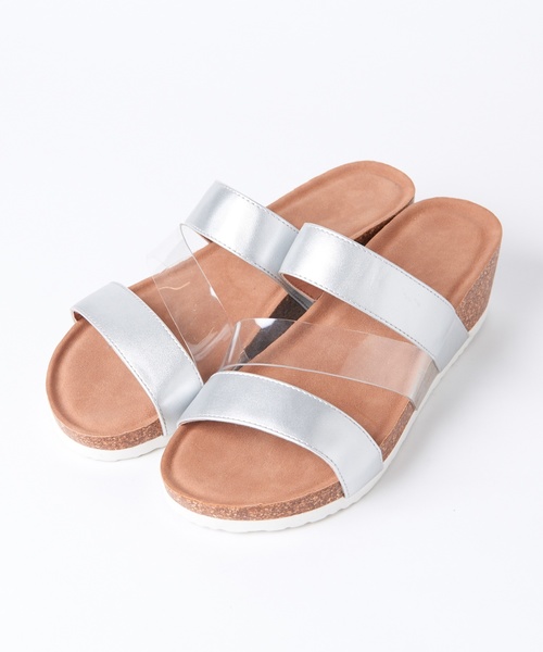 natural couture（ナチュラルクチュール）の「クリアコンビサンダル（サンダル・レディース・アイボリー/ブラック/ブラウン/シルバー・L/M）」の4枚目の写真