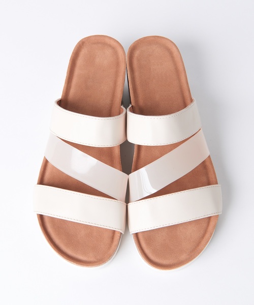 natural couture（ナチュラルクチュール）の「クリアコンビサンダル（サンダル・レディース・アイボリー/ブラック/ブラウン/シルバー・L/M）」の5枚目の写真