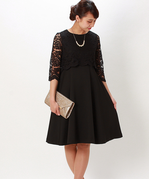 セール ドレス レース切り替えフレアワンピース 結婚式 成人式 謝恩会ワンピース パーティードレス ドレス Trudea トルディア のファッション