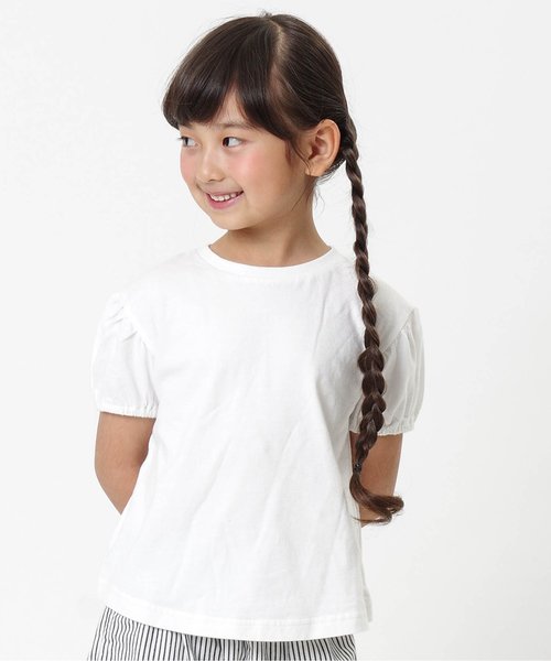 BREEZE（ブリーズ）の「バルーン袖Tシャツ（Tシャツ/カットソー・キッズ・グレー/オフホワイト・100/110/120/130/140/80/90）」の2枚目の写真