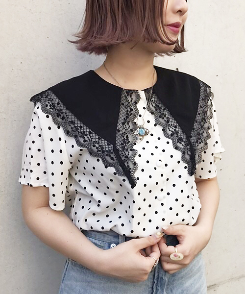 apres jour（アプレジュール）の「CONYドットエリレースブラウス【ZOZOTOWN限定アイテム】（シャツ/ブラウス・レディース・ホワイト/ブラック・フリー）」の9枚目の写真