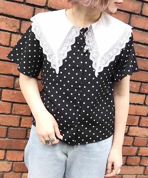 apres jour（アプレジュール）の「CONYドットエリレースブラウス【ZOZOTOWN限定アイテム】（シャツ/ブラウス・レディース・ホワイト/ブラック・フリー）」の6枚目の写真