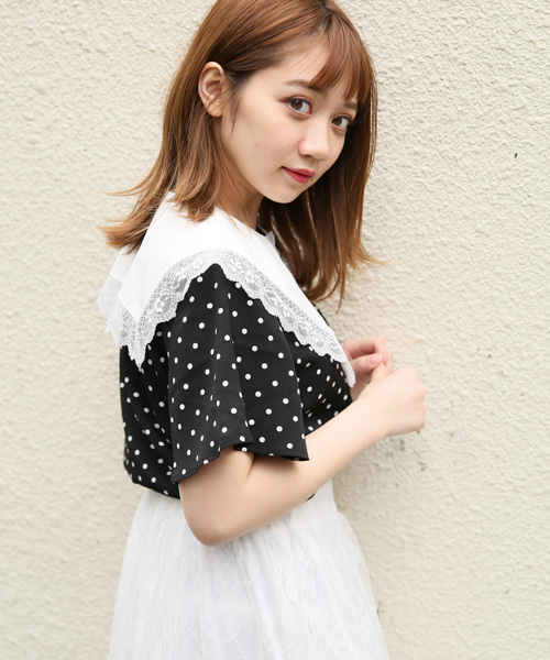 apres jour（アプレジュール）の「CONYドットエリレースブラウス【ZOZOTOWN限定アイテム】（シャツ/ブラウス・レディース・ホワイト/ブラック・フリー）」の12枚目の写真
