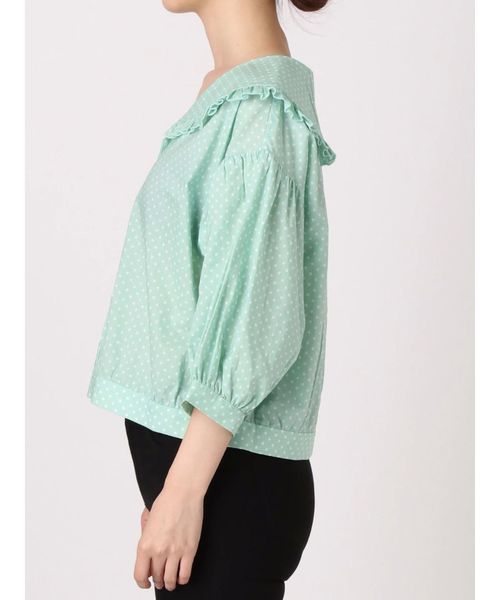 merry jenny（メリージェニー）の「ドットフリルカラーブラウス（シャツ/ブラウス・レディース・オフホワイト/ブラック/ミント・FREE）」の12枚目の写真